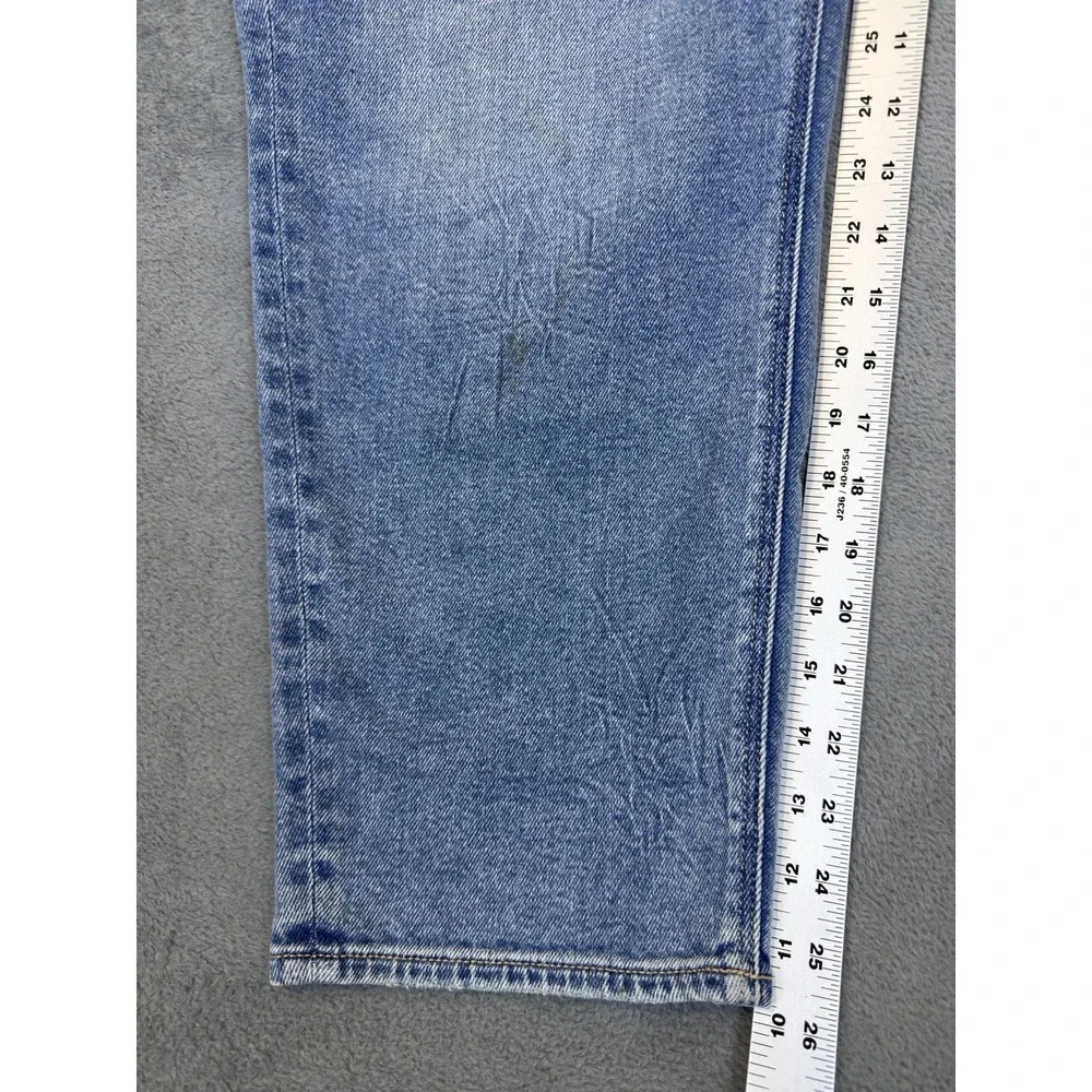 American Eagle Jeans Womens 14 Short Blue High Rise Mom Straight Distressed‎ - Picture 5 of 10